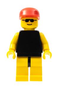 Plain Black Torso with Yellow Arms, Yellow Legs, Sunglasses, Red Cap trn037