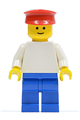 Plain White Torso with White Arms, Blue Legs, Red Hat - trn109