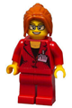 Reporter, Female, Dark Orange Hair with Sidebangs, Glasses, Red Blazer with Press Pass (Red Ludo) - twn354