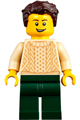 Man with Dark Brown Hair, Tan Sweater and Dark Green Legs - twn359