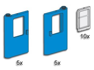 3736 LEGO Blue Train Doors with Panes thumbnail image