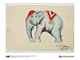 1st Edition Elephant Water Colour Print, Circa 1937 thumbnail