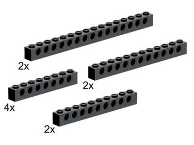 5235 LEGO 10 Large Technic Beams Black thumbnail image