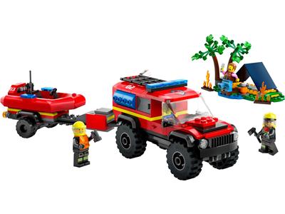60412 LEGO City 4x4 Fire Engine with Rescue Boat thumbnail image