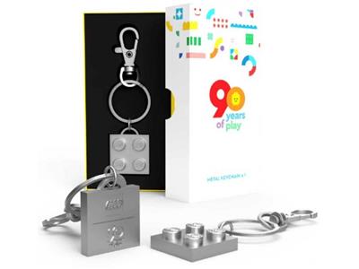 LEGO Silver Metal Key Chain, 90 Years of Play thumbnail image