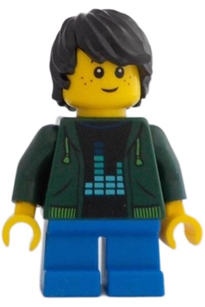 LEGO Boy, Dark Green Hoodie Minifigure adp034 | BrickEconomy