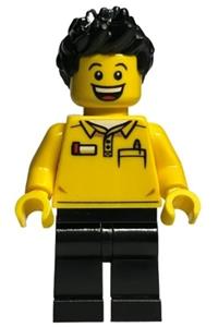 LEGO Store Employee Minifigure - LEGO Store employee with black legs and spiked hair - adp057