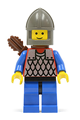 Guard with red body and blue arms, blue legs with black hips, dark gray chin-guard, and quiver - cas151a