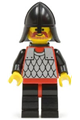 Guard with a red torso, black arms, black legs with red hips, black neck-protector, and a black plastic cape - cas318