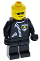 Police officer with a white helmet, zipper with sheriff star, trans-light blue visor, and sunglasses - cop005