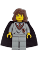 Hermione Granger with Gryffindor shield torso, light gray legs, and a black cape with stars - hp002