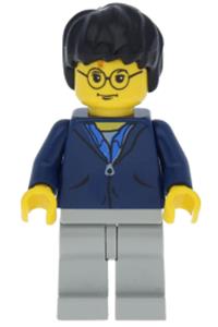 Harry Potter with a dark blue jacket torso and light gray legs hp033