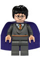 Harry Potter with a Gryffindor stripe torso, dark bluish gray legs, and a violet cape - hp051