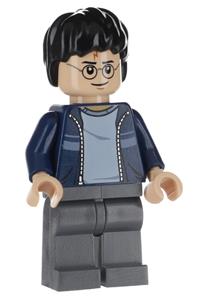 Harry Potter with dark blue open jacket with stripe and dark bluish gray legs hp116