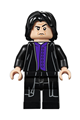 Professor Severus Snape wearing a dark purple shirt and black robes - hp134