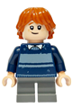 Ron Weasley with a dark blue striped sweater and wearing dark bluish gray short legs - hp477