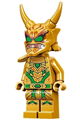 Lloyd (Golden Oni) wearing gold armor, with green face, hood, and legs - njo774