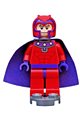 Minifigure wearing a red outfit and purple cape - sh031