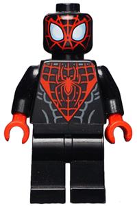 Miles Morales as Spider-Man in black and red Spider-Man suit sh190