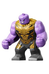 Thanos Minifigure - Thanos without helmet, wearing dark bluish gray armor - sh733