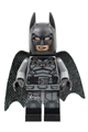 Batman wearing a dark bluish gray suit with a black belt, black hands, spongy cape with 1 hole, and black boots - sh786