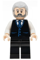 Alfred Pennyworth with a black vest, light bluish gray hair, and a dark bluish gray beard - sh789