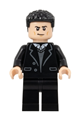 Bruce Wayne with coiled hair wearing a black suit - sh884