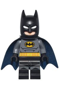 Batman Minifigure - Batman wearing a dark bluish gray suit with a dark blue and black cape - sh958