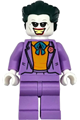 The Joker with dark green hair wearing a medium lavender suit and a bright light orange vest - sh960