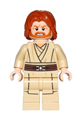 Obi-Wan Kenobi minifigure with mid-length tousled hair and center part - sw0489