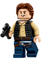 Han Solo with wavy hair wearing a vest with pockets and dark blue legs - sw0771