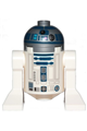 R2-D2 with a flat silver head, dark blue printing, dark pink dots, and a large receptor - sw1085