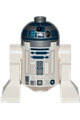 Astromech droid R2-D2 with a flat silver head, dark pink dots, large receptor, and back printing - sw1202