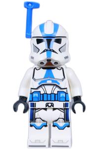 Clone Trooper Officer from the 501st Legion (Phase 2) with white arms, blue rangefinder, nougat head, and helmet with holes sw1246