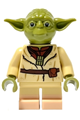 Yoda with olive green skin wearing a belt and light nougat feet - sw1272