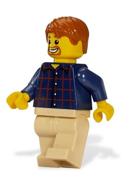 Lego® TWN355 minifigure City, man with red flannel shirt, glasses