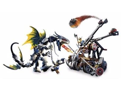 LEGO 7021 Viking Double Catapult vs. the Armored Ofnir Dragon