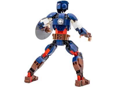 LEGO Marvel Captain America Construction Figure 76258 Buildable Marvel  Action Figure, Posable Marvel Collectible with Attachable Shield for Play  and
