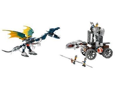 LEGO 7021 Viking Double Catapault vs. the Armored Ofnir Dragon |